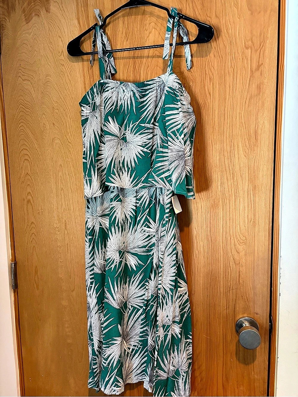 Anthropologie Floral Maxi Dress in Green & White Size Small NWT